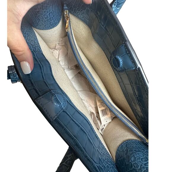 NWT Michael Kors Medium East West Satchel Crocodile Embossed Leather Purse - Picture 16 of 16